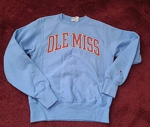 Vintage 80s 90s Ole Miss Rebels Reverse Weave Champion Brand Sweatshirt Size XS - Picture 1 of 14