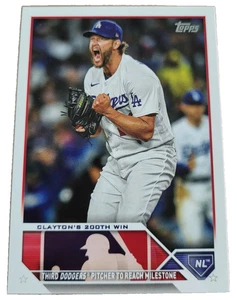 2023 Topps #US202 Clayton Kershaw 200th Win Los Angeles Dodgers Baseballkarte O4 - Bild 1 von 2