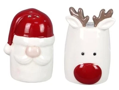  Christmas Reindeer and Santa Salt and Pepper Shaker Set - 2 Piece Set -  - Image 1 of 4