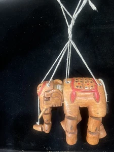 Vintage Wood Indonesian Elephant Puppet Handmade - Picture 1 of 13