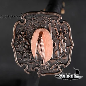 Zinc Alloy Tsuba Hand Guard For Japanese Samurai Sword Katana Wakizashi Tanto - Bild 1 von 6