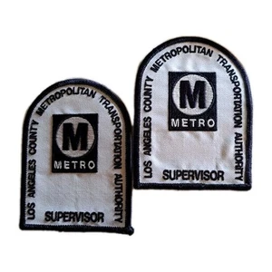 Metro Patch Lot Of 2 Los Angeles Transportation Supervisor Embroidered Pair - Picture 1 of 6
