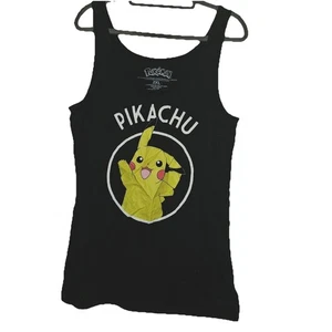 Pokemon Pikachu Shirt Womens 2XL Black Tank Top Graphic Sleeveless Anime Tee - Picture 1 of 4