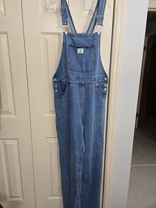 Bib Overalls Size Large Blue Denim By Shein Preppy Casual Country Beach - Picture 1 of 8