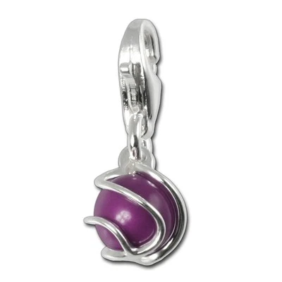 SilberDream Charm 925 Echt Silber Anhänger lila lavendel Kugel Perle FC250P - Bild 1 von 4