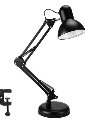 LAMPADA DA TAVOLO ESTETISTA 60W SNODABILE E ORIENTABILE E27 CON MORSETTO O BASE - Immagine 1 di 2