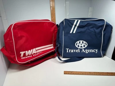 Bolsa de viaje TWA Getaway Vacations Red Airlines AAA Travel Agency bolsas de colección Foto 1 de 4