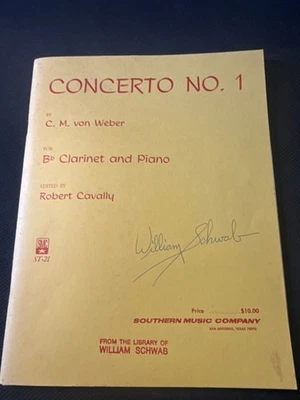 Concerto No. 1 for Clarinet & Piano by C.M. Weber SMC ST-21 Music Book - Image 1 of 3