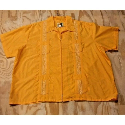 Genuino Haband Guayabera Oro Amarillo Cubano SS 4XXL Bordado Boda Playa Foto 1 de 4