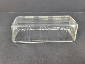 VTG Glass Covered Butter Dish LID ONLY 5-7/8" x 2 1/4" Ribbed Glass VGC - Picture 1 of 2