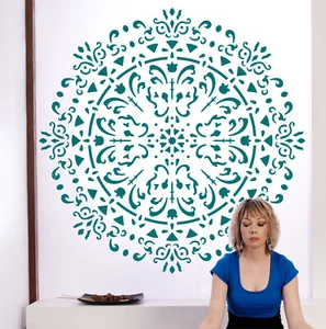 Mandala Large Walls Stencils Painting Furniture Decor Yoga Reusable Crafts DL43 - Picture 1 of 19