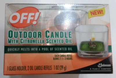 (2)  OFF! Outdoor Candles w/ Citronella Scented Oil  'DECORATIVE & AROMATIC'   - Image 1 of 4
