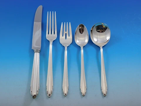 Contempora by D&H Sterling Silver Flatware Set For 8 Service 40 Pcs Art Deco Cover