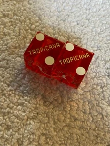 Tropicana Atlantic City AC NJ Red Game Dice Set of 2 - Picture 1 of 3