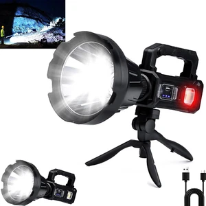 Rechargeable Handheld Spotlight, 3,000,000 Lumens Super Bright LED Solar & Batte - Picture 1 of 7