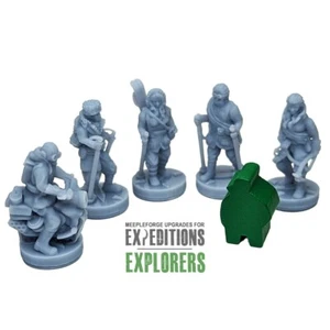Explorers for Scythe Expeditions - GREY - 10pcs - Upgraded Worker Meeples - Picture 1 of 10