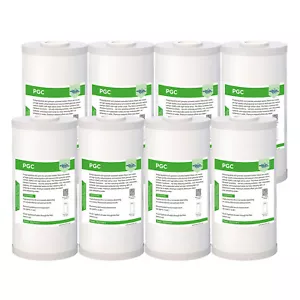 8 Pack 5 Micron 10"x4.5" Whole House Carbon Sediment Water Filter for GE GXWH40L - Picture 1 of 12