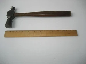 Antique J.J. Moran Ball Peen Hammer with Patina Wooden Handle - Picture 1 of 13