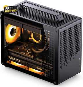 /JONSPLUS Z20 Custodia PC Mini Tower Micro-Atx Nera, con Maniglia di Trasporto Staccabile - Foto 1 di 12