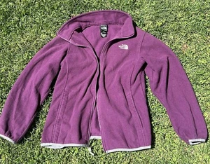 The North Face Jacket Girls Large Purple Inner Fleece Full Zip Outdoors School - Picture 1 of 7