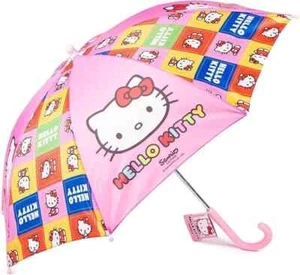 Hello Kitty Umbrella Dome Brolly Childrens Girls Lightweight Pink Rain Shelter - Picture 1 of 1