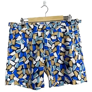 Orlebar Brown Bulldog Rob Wyn Yates Men's Size 34 Board Shorts Geometric - Picture 1 of 9