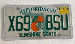 FLORIDA License Plate X69 8SU Sunshine State  (2010) - Great Cond! - Picture 1 of 5