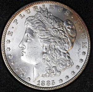 1885 CHOICE to GEM BU MS MORGAN SILVER DOLLAR $95 - Picture 1 of 12