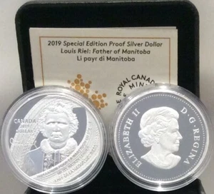 2019 Louis Riel Manitoba Father Métis Nation Proof Silver Dollar $1 Canada Coin - Bild 1 von 3