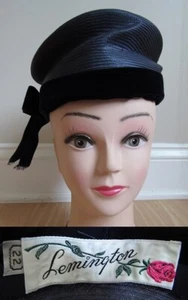 AUTHENTIC VINTAGE Designer LEMINGTON Mod Hat 1960's blue FANTASTIC CONDITION! - Picture 1 of 9