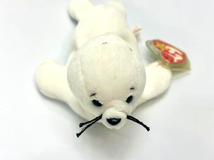Seamore Little White Seal Fish Toy Birth November 11 1996 Ty Beanie Baby Retired - Picture 1 of 11