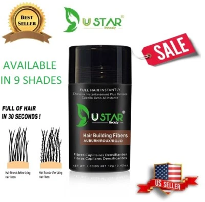 USTAR Keratin Hair Building Fibers One Bottle 12g/0.42oz 9 Colors available - Image 1 of 4