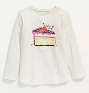 Old Navy Kleinkind Mädchen Piece of Cake Grafik Langarmshirt Größe 4T - Bild 1 von 1