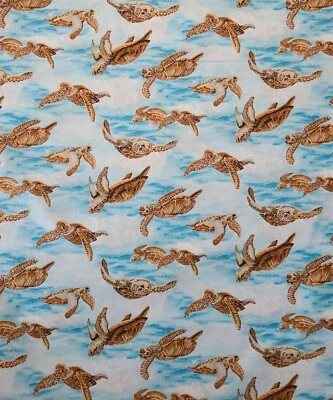 Tecido BTY X 44"W tartarugas natação por Henry acolchoamento de vidro costura artesanato  - Imagem 1 de 3