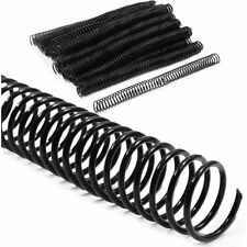 50x Black Spiral Binding Coils, Plastic Spines, 160 Sheets, 20mm, 12", 4:1 Pitch