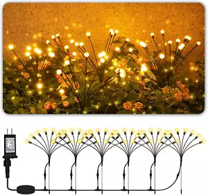Plug in Firefly Lights 6 Pack, Firefly Lights Outdoor Waterproof, Garden Lights - Picture 1 of 12
