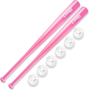 Cannon Sports Plastic Baseball Bats With Balls Set, Color Pink - Picture 1 of 2