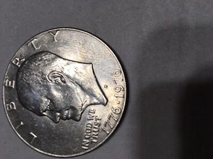 1776-1976 D Eisenhower Liberty Bell Moon Silver One Dollar US Type 2 - Picture 1 of 3