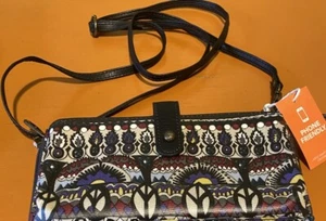 Sakroots Wallet/Wristlet/Phone Crossbody Artist Circle Coated Canvas NEW - Picture 1 of 9