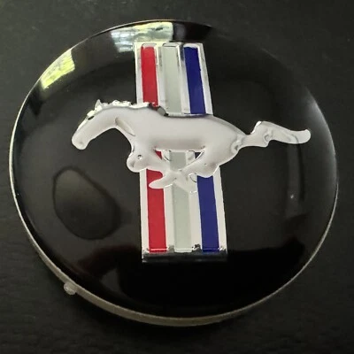 4 Black Wheel Center Caps For Mustang Cobra GT Horse Rim Hub Hubcaps 54MM - Image 1 of 4