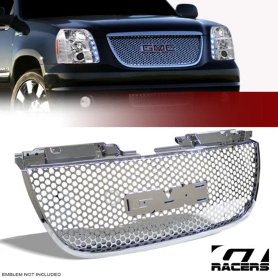 For 2007-2014 GMC Yukon Denali Chrome Round Hole Mesh Front Bumper Grill Grille - Image 1 of 4