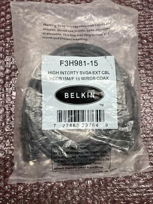 New BELKIN F3H981-15 15FT VGA/SVGA Monitor Extension - Image 1 of 4