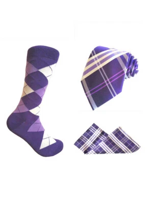 Men's  Matching Dress Socks & Necktie ，pocket square Set - Image 1 of 4
