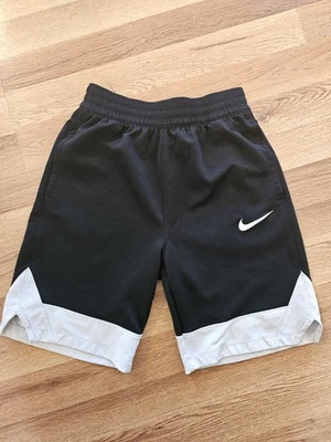 NIKE Dri-Fit Black Athletic Shorts with White Detailing, Youth Medium Basketball - Image 1 of 4