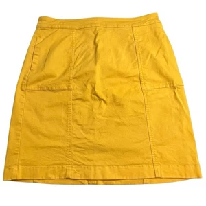 Boden Womens 4 Yellow Canvas Pencil Mini Skirt - Picture 1 of 7