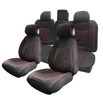 Voiture Avant Arrière Siège Housses Siège Coussin pour Toyota Noir Rouge 5 pcs Foto 1 de 4