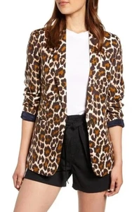J Crew BI Stretch PARKE Blazer Jacke Leopard Animal Print gefüttert Damen Gr. 00 - Bild 1 von 8