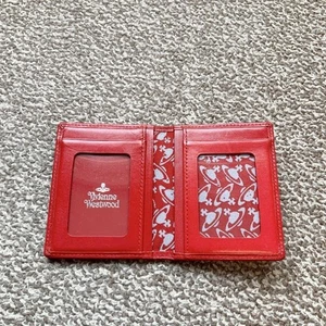 Portafoglio Vivienne Westwood porta carte rosso 11x8 cm logo pelle tinta unita donna bi-fold - Foto 1 di 12