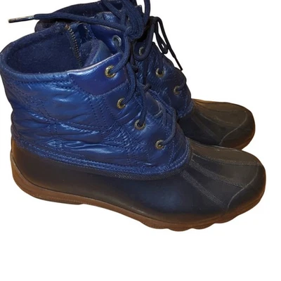 Botas de pato de goma impermeables acolchadas azules Sperry para mujer talla 10 nieve lluvia Foto 1 de 4