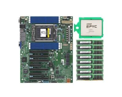 Placa-mãe Supermicro H12SSL-i com CPU AMD EPYC 7542, 8x 64GB 2666MHz DDR4 RAM - Imagem 1 de 4